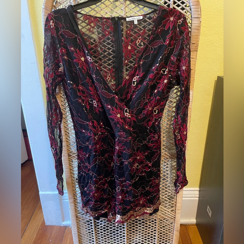Black, red and gold romper